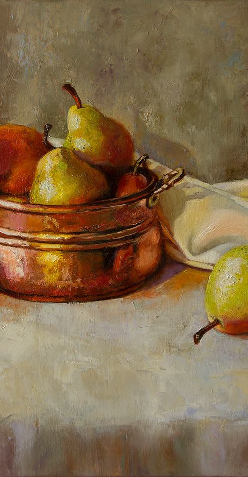 Honey pears in a small copper saucepan by Anna Bessonova (Kotelnik)