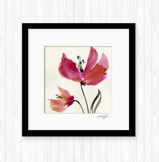 Abstract Floral 111 - Watercolor Poppy Painting by Kathy Morton Stanion