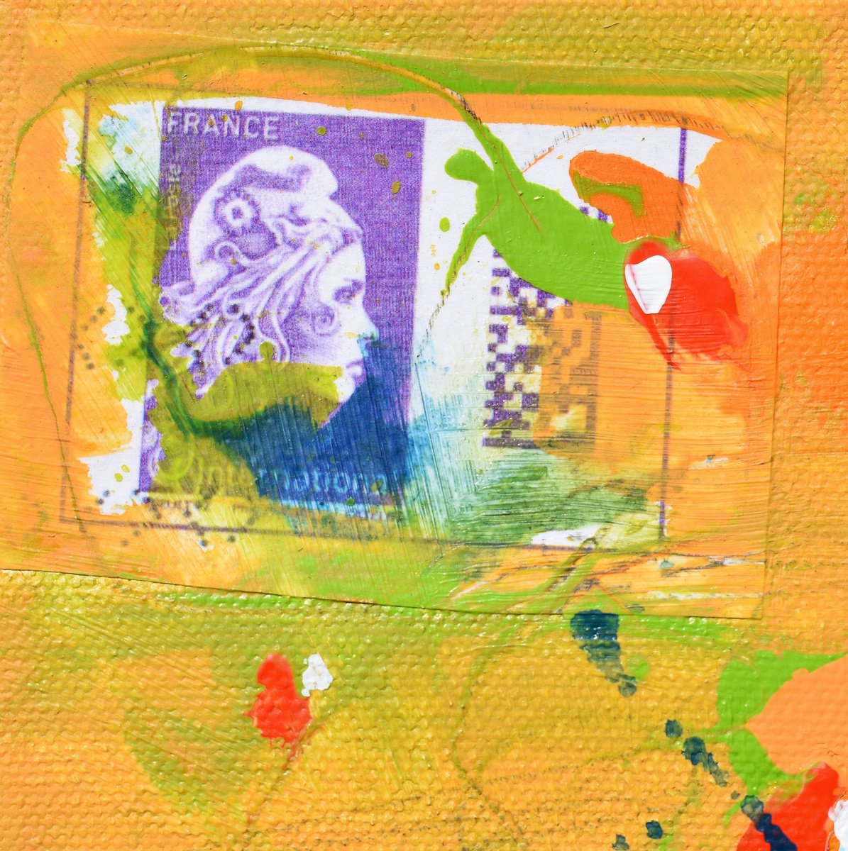 Abstract Painting By Cynthia Ligeros, 4 X 4, Destiny, Original Artwork