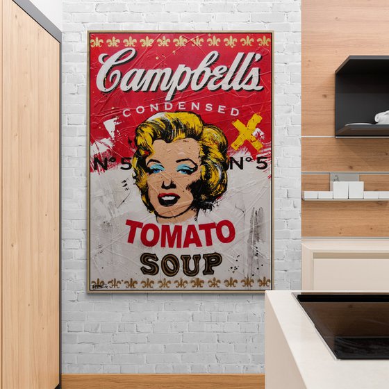 Marilyns 5th Soup 140cm x 100cm Textured Urban Pop Art