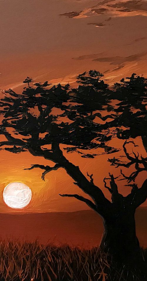 Warm sunset. Safari by Elena Adele Dmitrenko