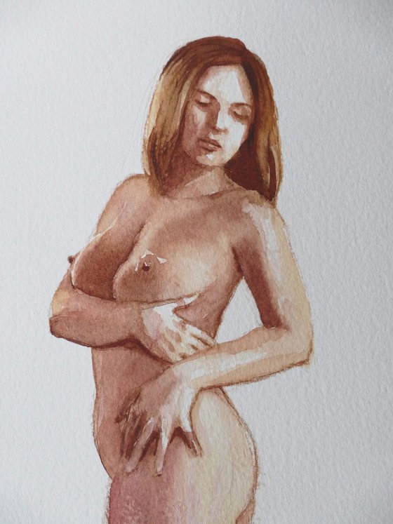 Standing female nude