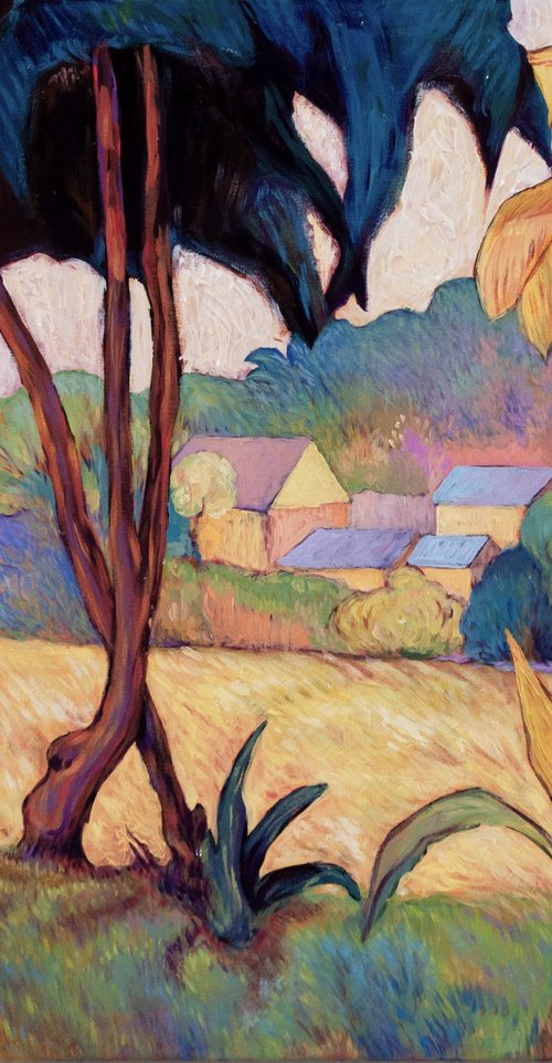 Golden palms above the village by Suren Ter-Avakian