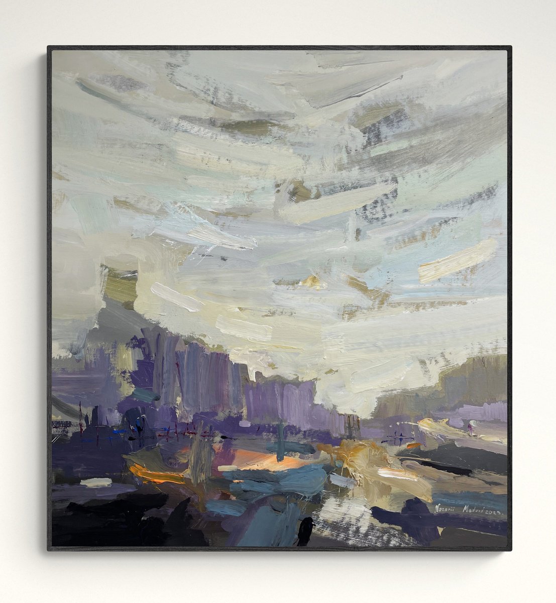 Abstract Landscape Acrylic Painting By Nazarii Medvid, 35 X 39", Depth Of Nature 249, Original Artwork