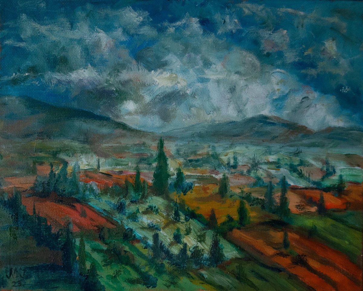 Bocage Landscape Ii By Nikola Ivanovic, 12 X 9, Artwork For Sale On Artfinder