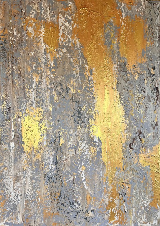 Large Golden Texture Abstraction