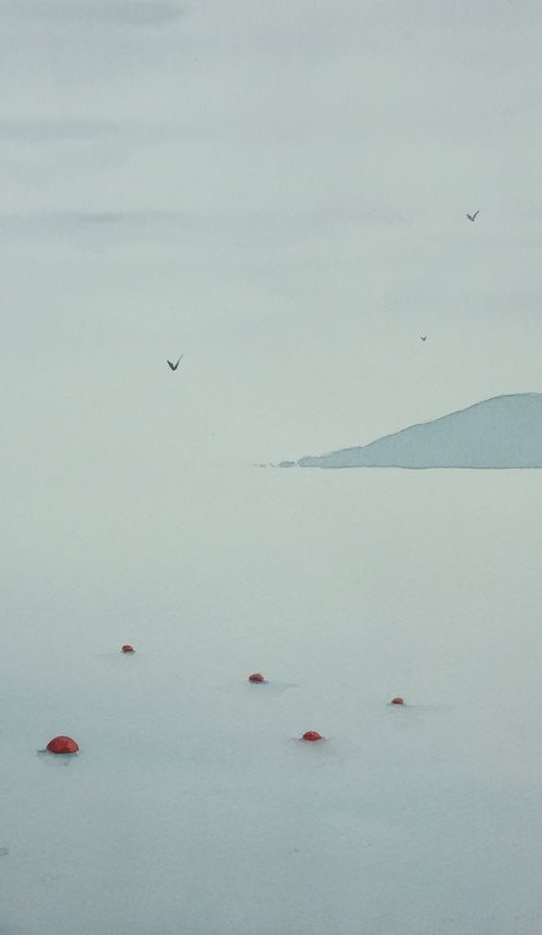Lac Léman in December by Krystyna Szczepanowski