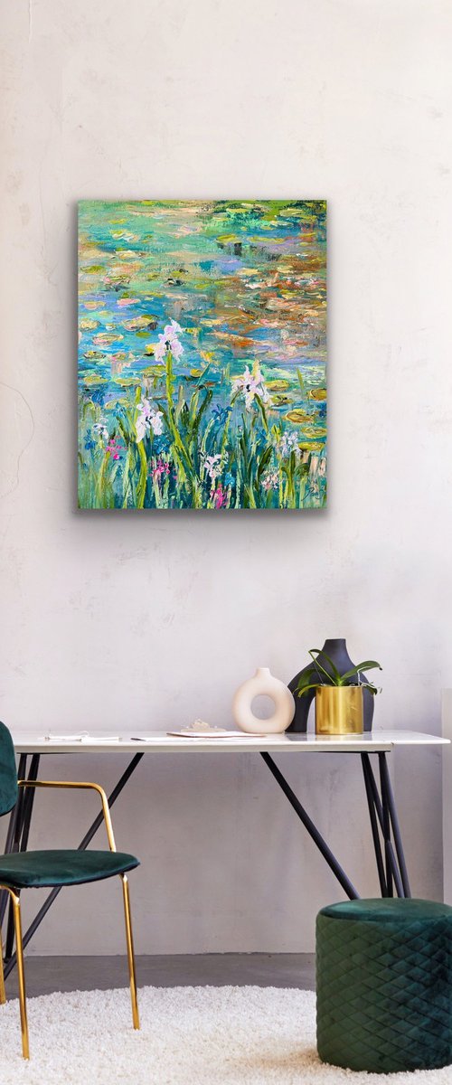 Irises at the Water's Edge by Pooja Verma