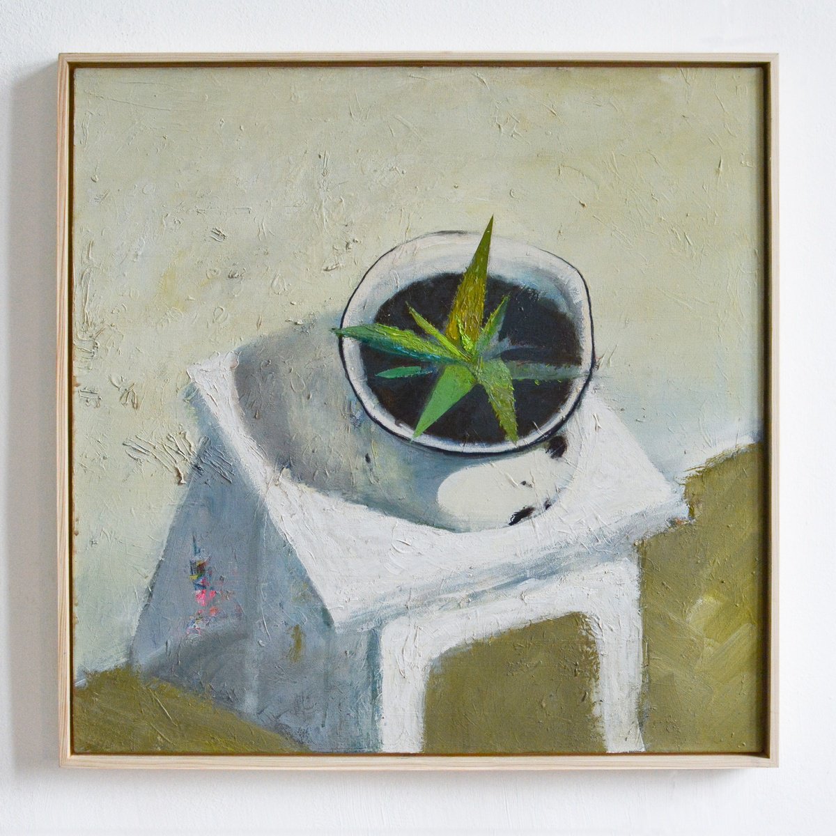 Impressionistic Still Life Acrylic Painting By Igor Nekraha, 29 X 29, Aloe, Original Artwork