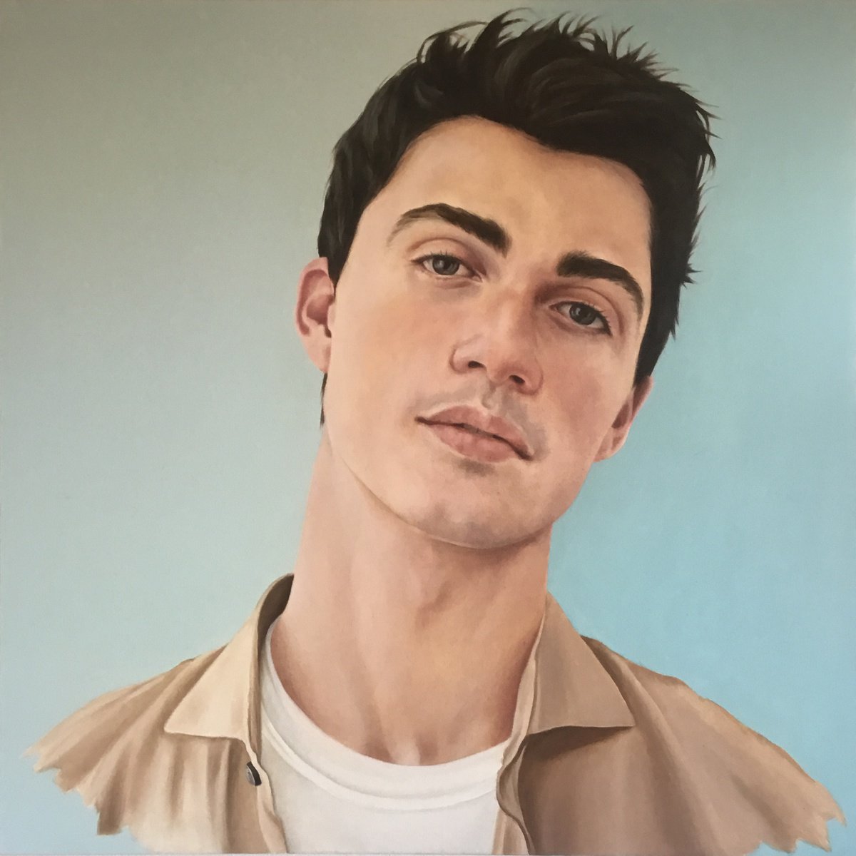 Urban And Pop Portrait Oil Painting By Mullo Art, 39 X 39", All The Light We Cannot See, Original Artwork