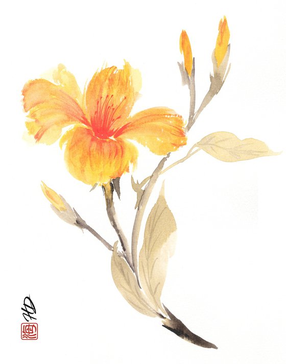 Golden Hibiscus Glow