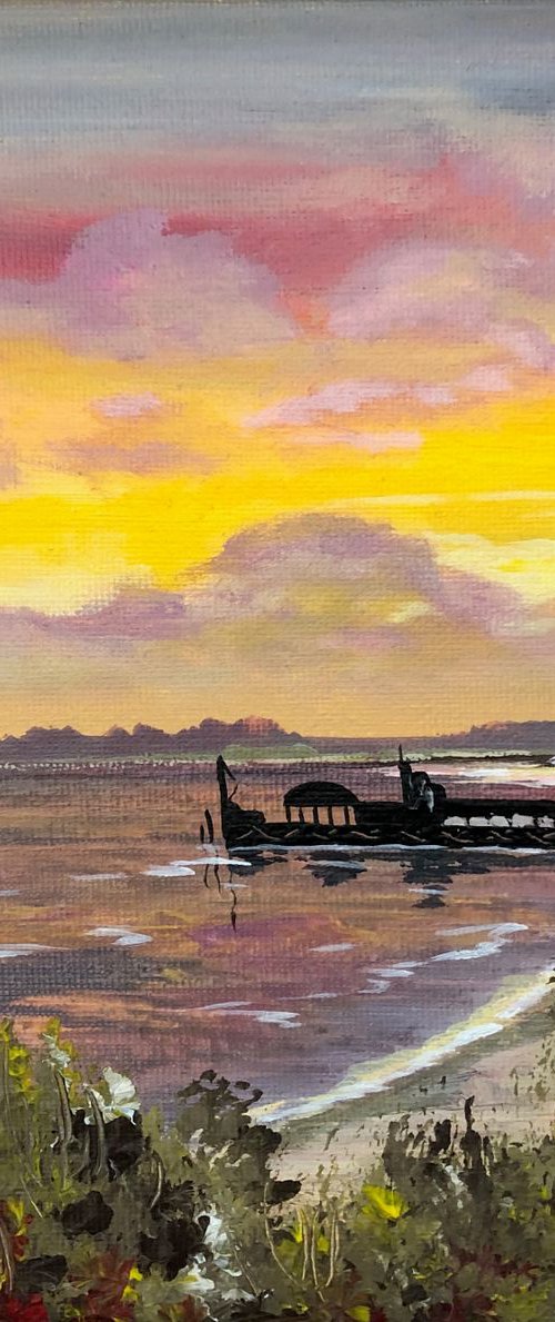 Moody sunset over Bournemouth Pier by Marja Brown