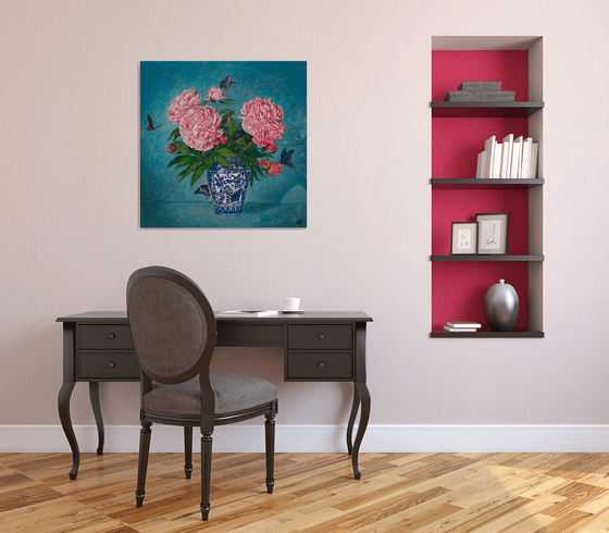 Peonies and Butterflies