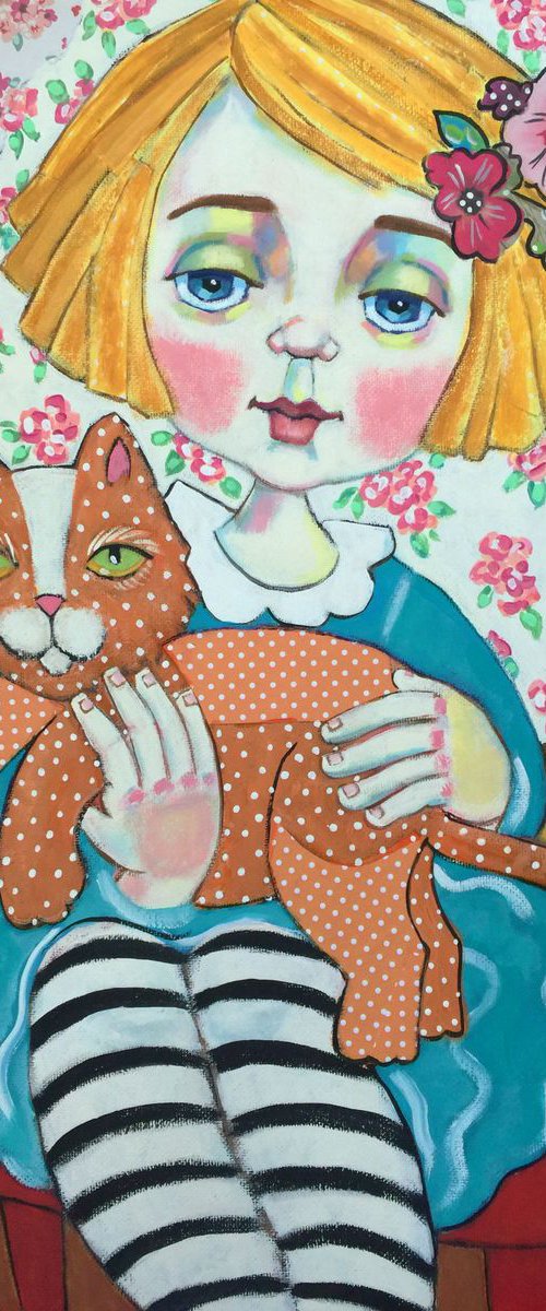 "Les Yeux Bleu, et Le Chat Orange" by Holly Wojahn