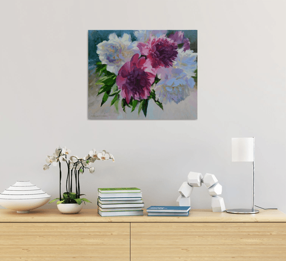 PEONIES ILLUMINATED BY THE SUN