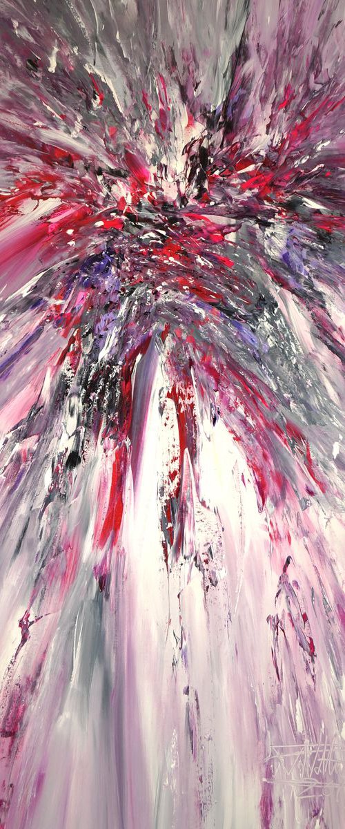 Anthracite And Pink Abstraction L 1 by Peter Nottrott