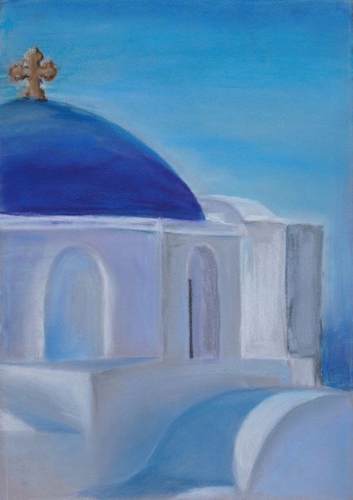 Santorini. Church 2. by Gennadi Belousov
