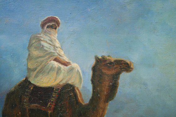 Oriental desert warrior on camel 3127