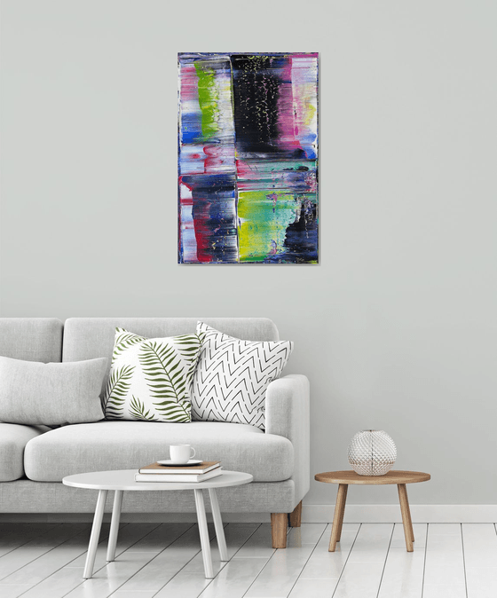 "Supernatural" - Free USA Shipping - Original PMS Abstract Acrylic Painting On Canvas - 24" x 36"