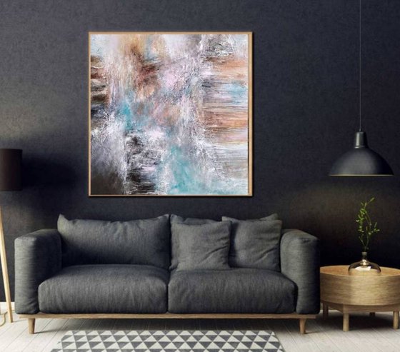 Ocean  Dreams 100x100cm Abstract Textured Painting