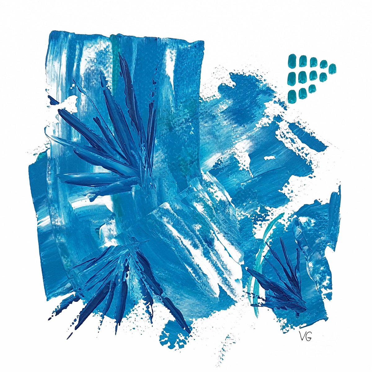 Blue obsession 2 Abstract Acrylic Painting. by Viktoriya Gorokhova