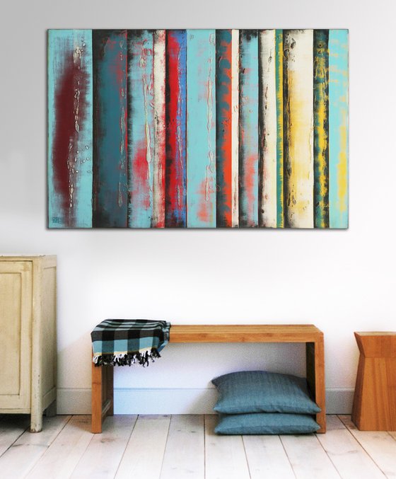 Abstract Modern Painting - Vertical Panels - 80x120cm - Ronald Hunter - 16O