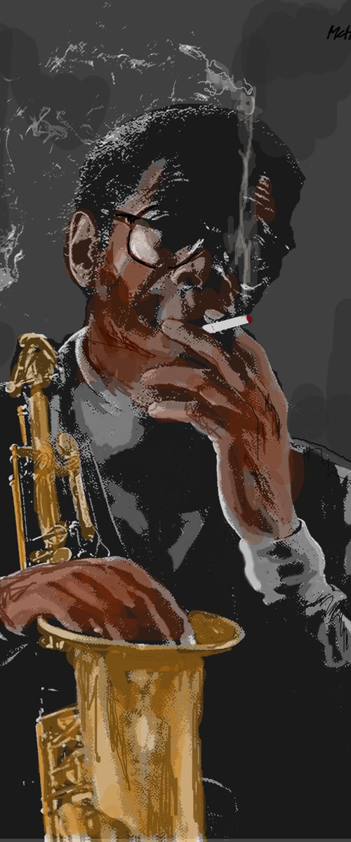 SAX MAN 30"X42" by Joe McHarg