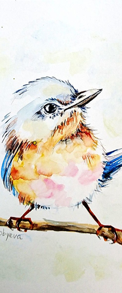 Birds #3. Original watercolor painting. Part of the series "Birds" by Svetlana Vorobyeva