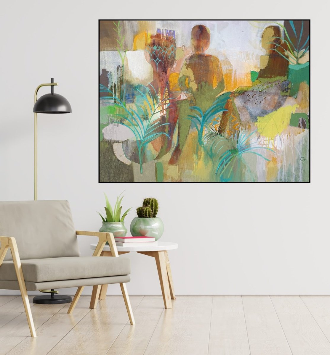 Expressive Portrait Oil Painting By Victoria Cozmolici, 51 X 39", Passion, Original Artwork