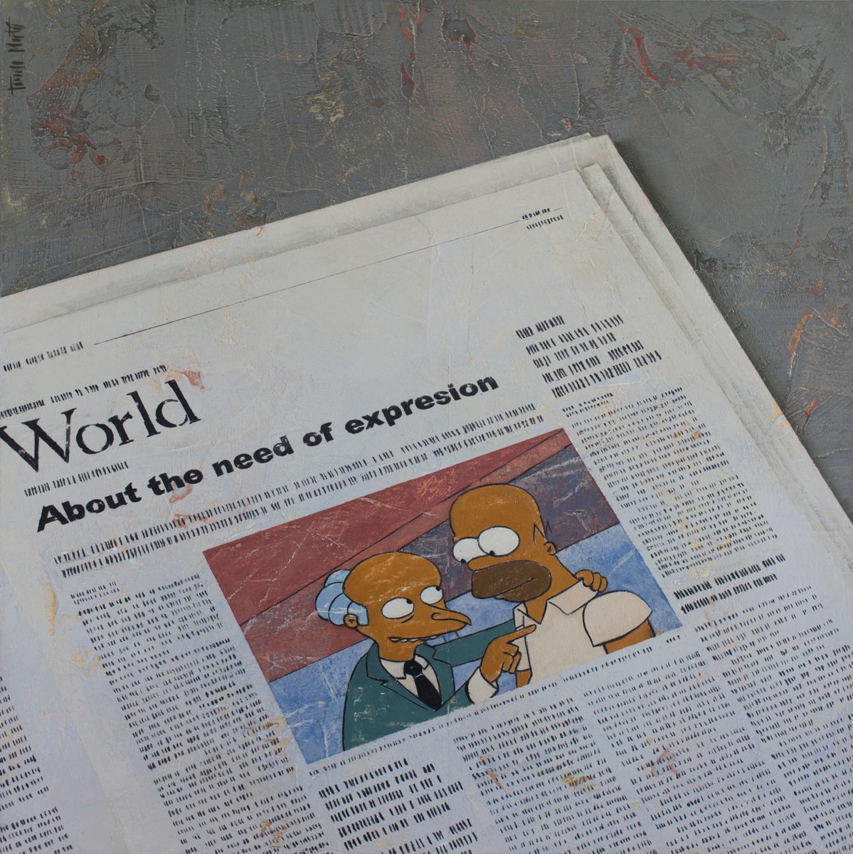 Illustrative Portrait Oil Painting By Tomasa Martin, 16 X 16", About The Need For Expression, Original Artwork