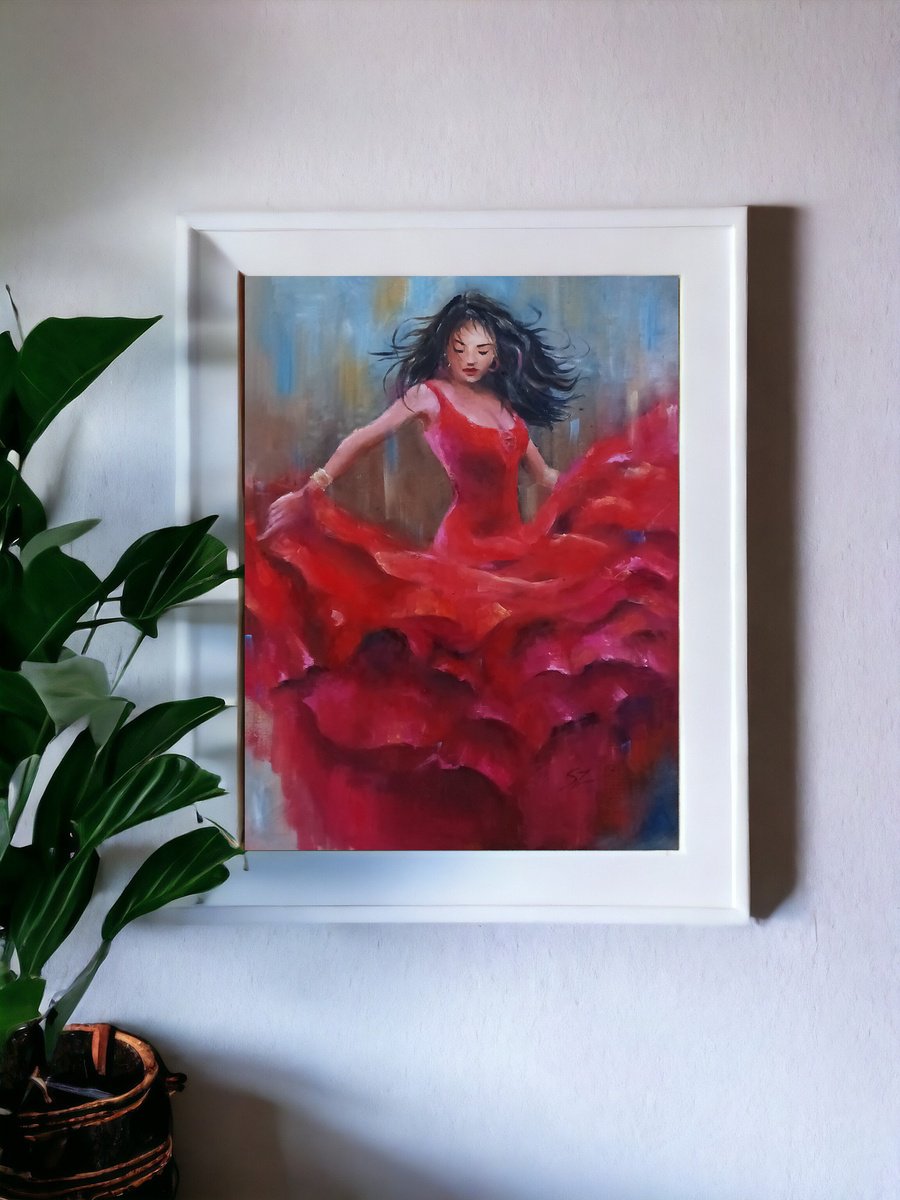 Impressionistic Portrait Oil Painting By Susana Z. Harris, 12 X 16", Allegra, Original Artwork