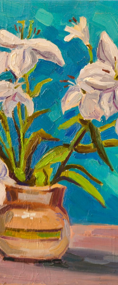 White Lilies by Joan Mato