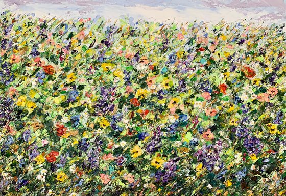 Summer flowers field