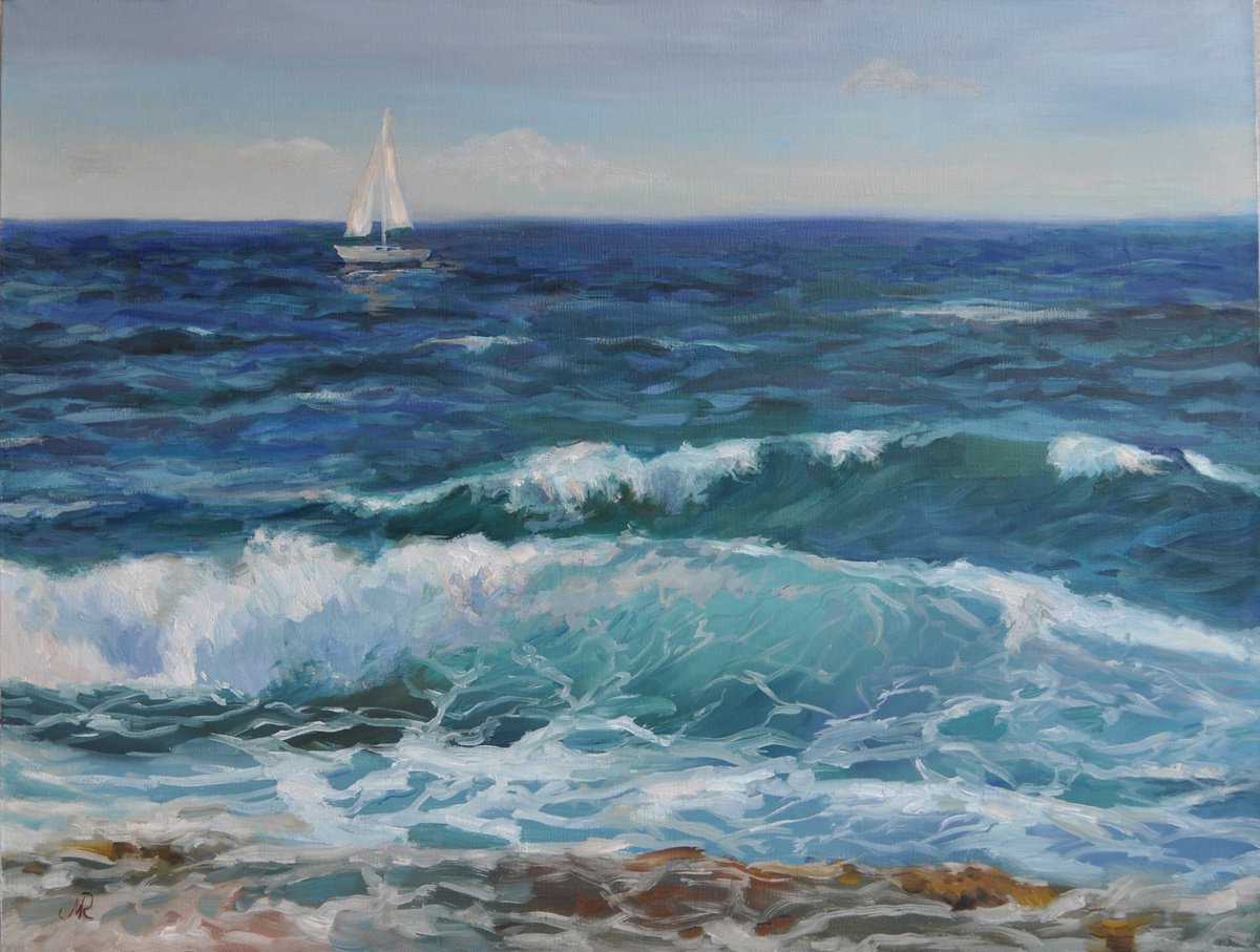 Waves original oil painting by Marina Petukhova