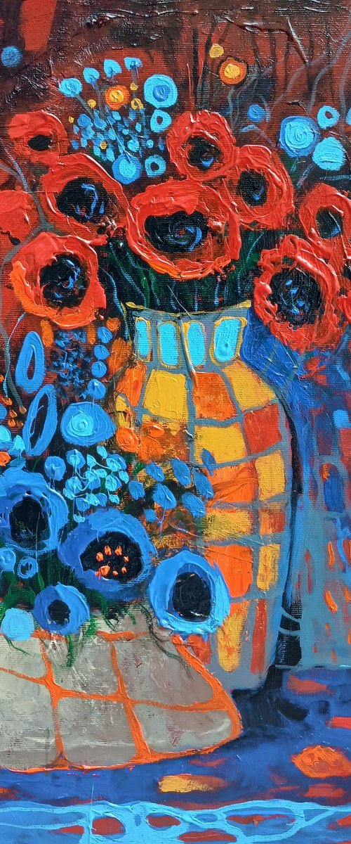 Red and Blue Bouquet by Davit Arstamyan