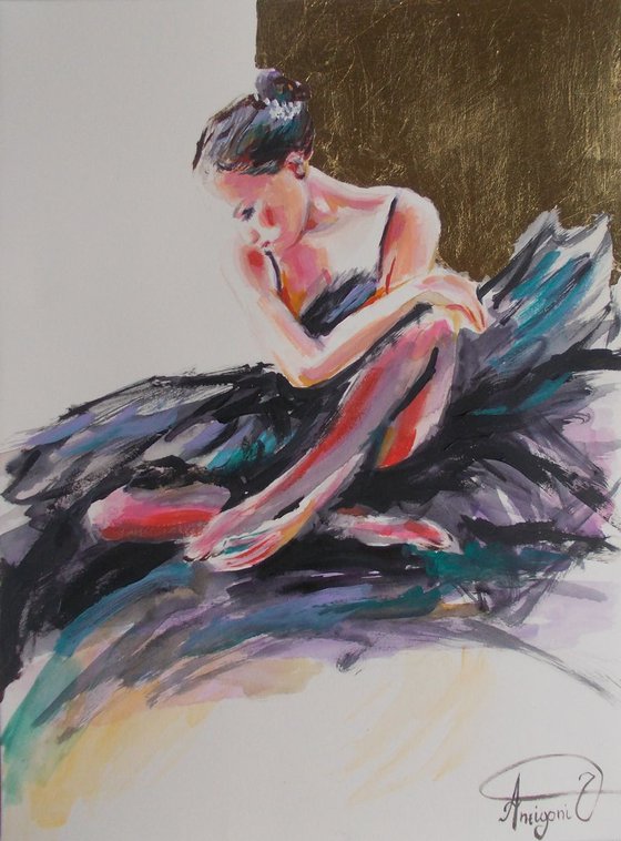 Black Swan-Ballerina Painting