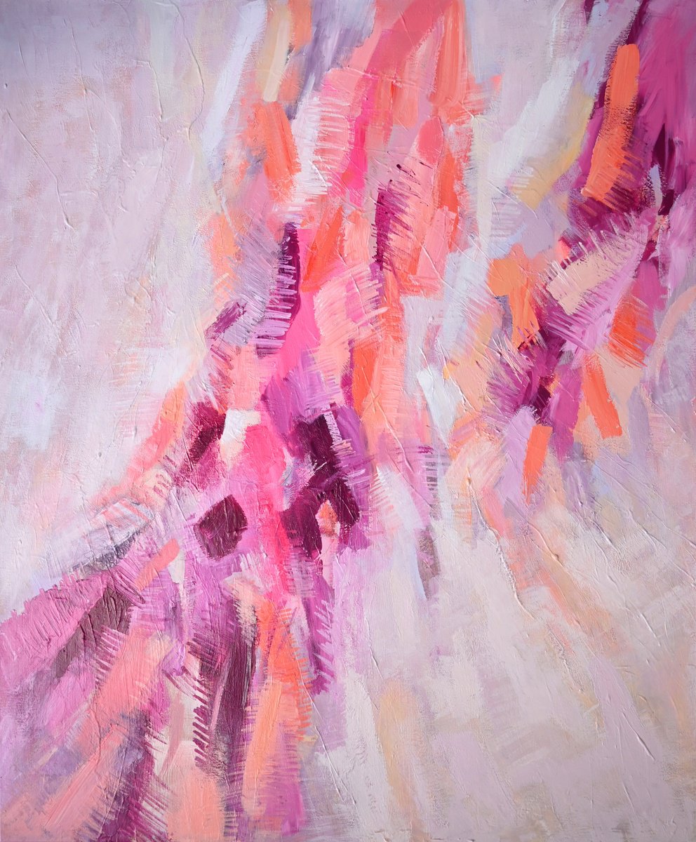 Abstract Acrylic Painting By Mima Taneva, 31 X 39", Daydream, Original Artwork