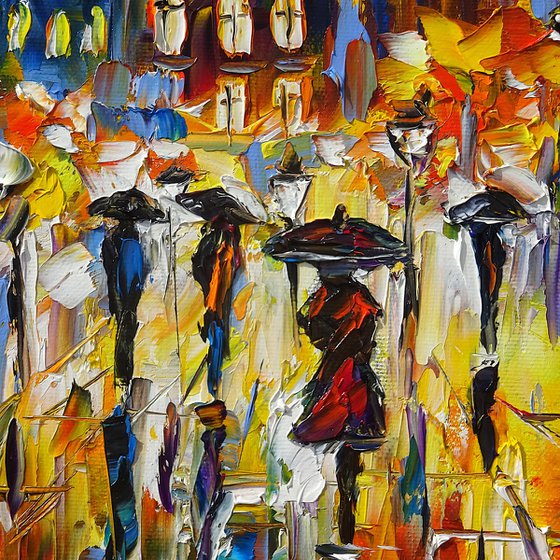 City in the Evening Rain