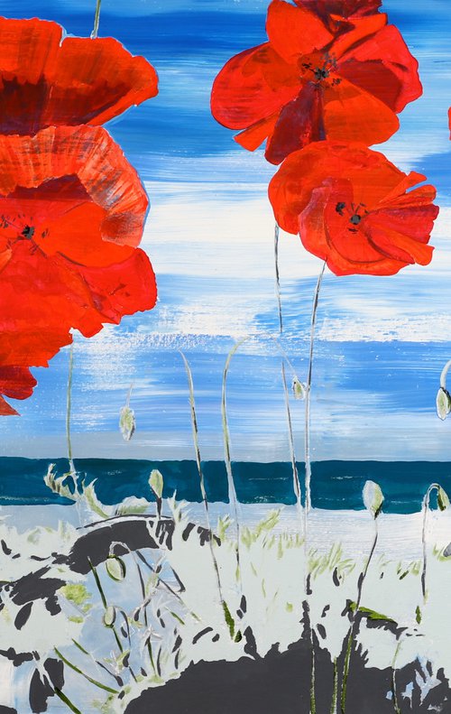 Wild poppy by the sea by Kathrin Flöge
