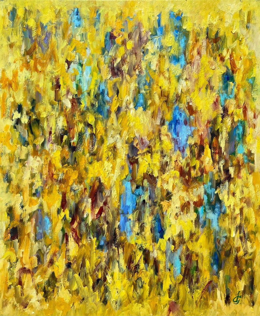 Gold 2 By Junija (Yuna) Galejeva, 20 X 24, Artwork For Sale On Artfinder