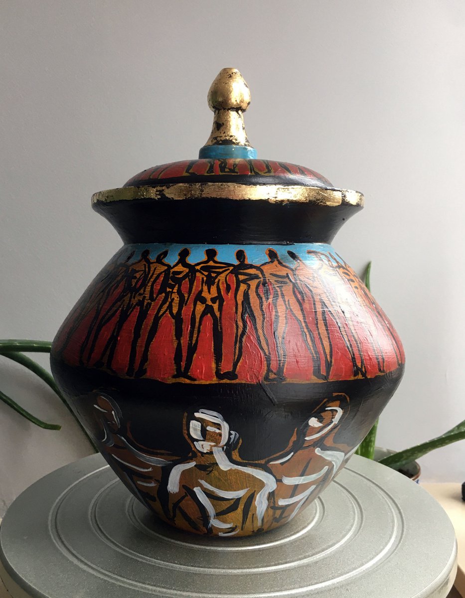 Expressive Wood Sculpture , The Friendship Urn By Koola Adams, 8 X 12, Artwork For Sale On Artfinder