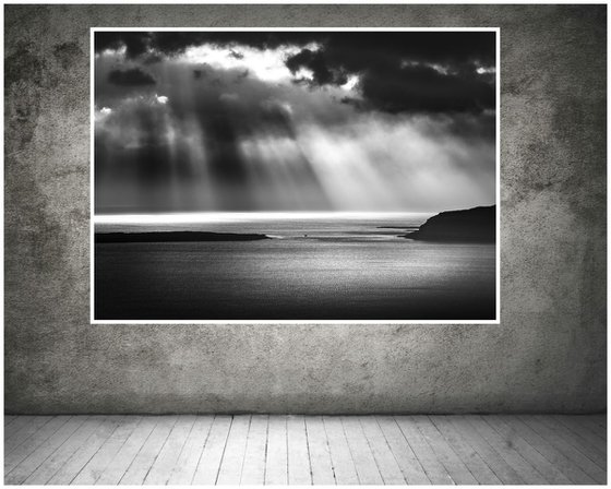 A Silver Song - Black and White Seascape 60 x 40 inches Canvas