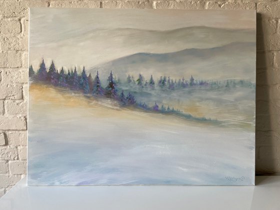 ''In the mountains''. Original oil painting