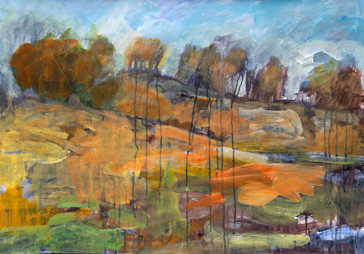  Autumn Landscape By Elizabeth Anne Fox, 33 X 23, Artwork For Sale On Artfinder
