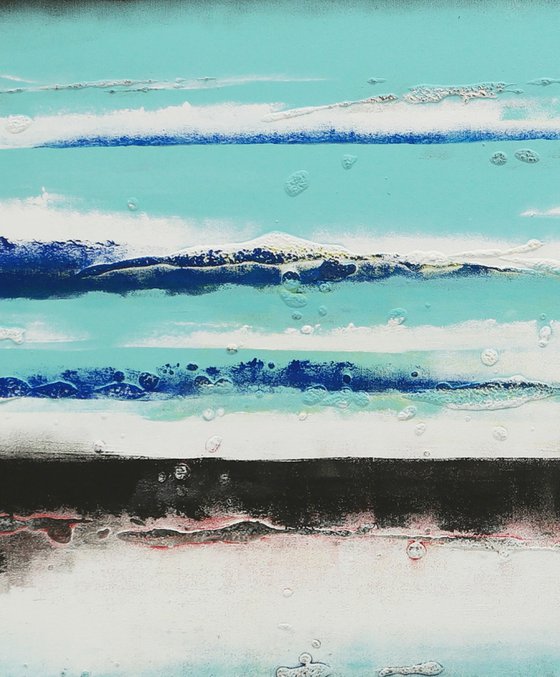 Original Abstract Painting - Oceanic Landscape - 140x70cm - Ronald Hunter - 25O