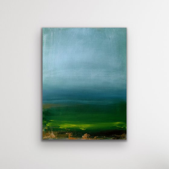 Original abstract landscape painting on paper