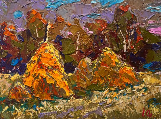 Haystacks in the field
