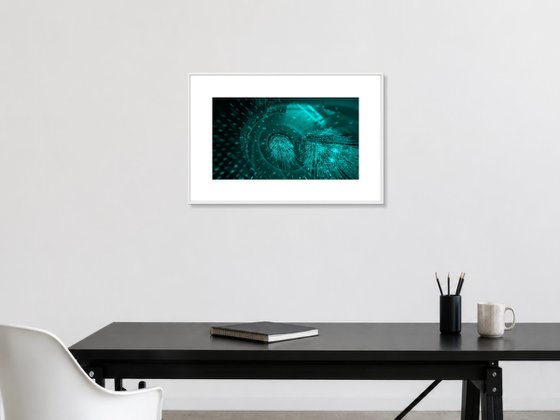 cyan chandelier