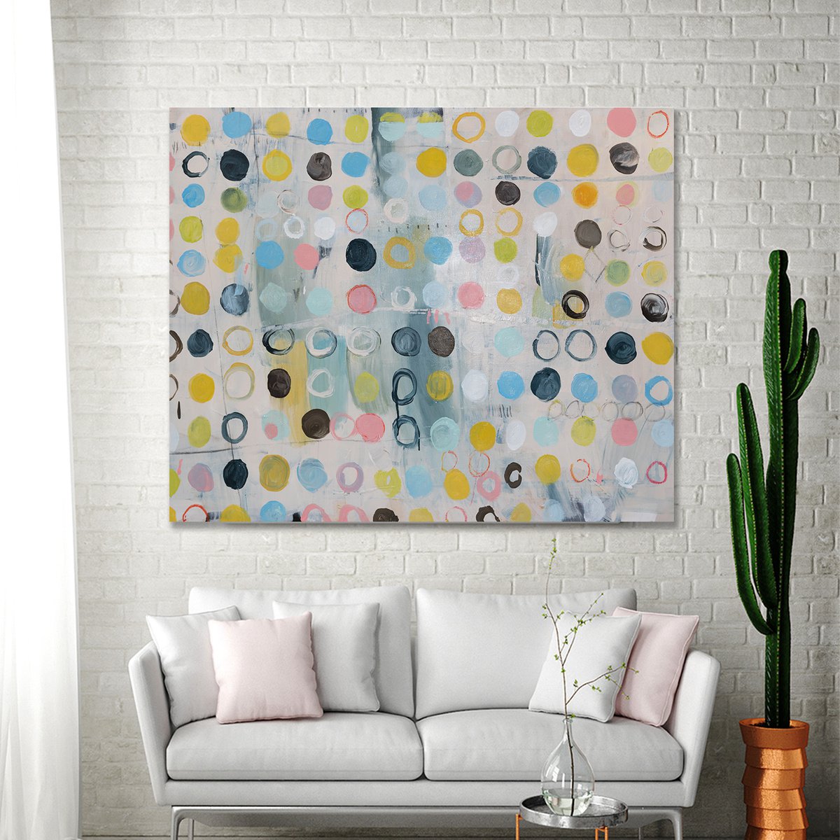 Geometric Painting , Dots 09 By Duealberi, 39 X 31, Artwork For Sale On Artfinder