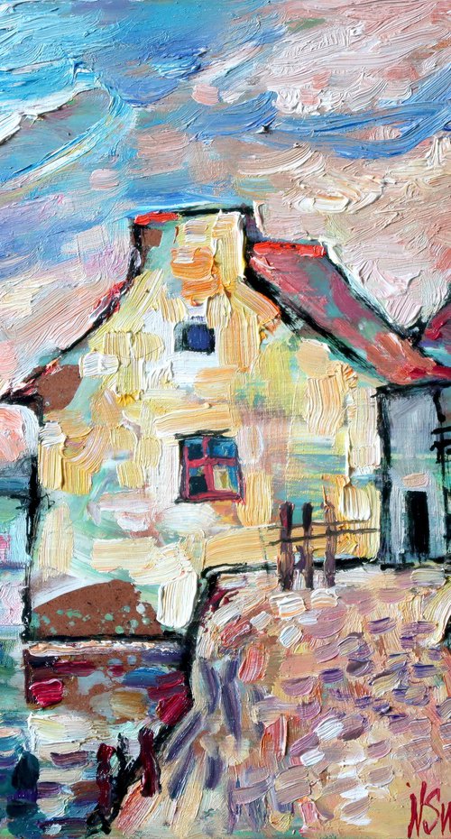 Houses in the Bay. France. by Nikifor Swiristuhin